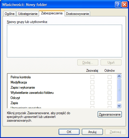 Windows XP - foldery prywatne (uprawnienia)