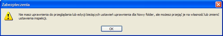 Windows XP - foldery prywatne (brak uprawnień)
