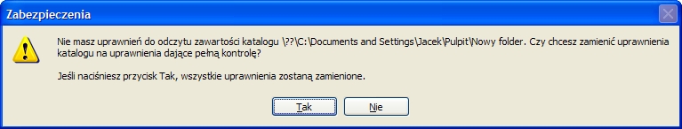 Windows XP - foldery prywatne (zmiana właściciela)