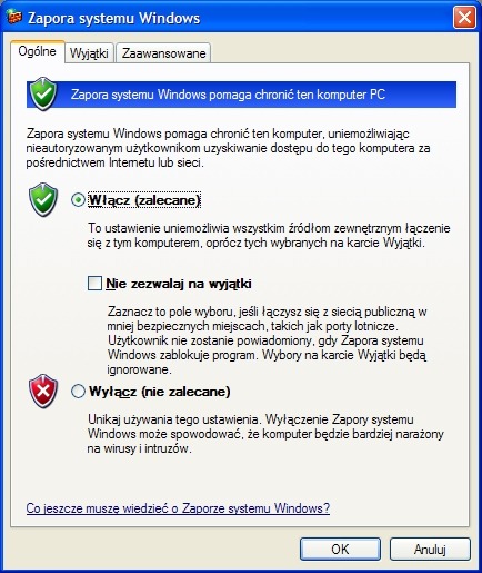 Zapora systemu Windows XP